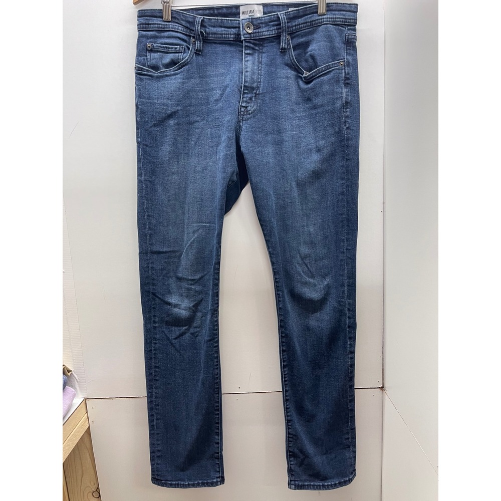 William Rast Dean Slim Straight Jeans Mens 34x32 Medium Wash Blue Denim